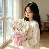 三彩熊新中式陶瓷花束景德镇陶瓷花中秋节礼物女生生日礼物闺蜜女友