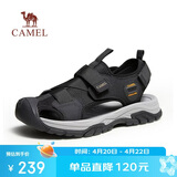 骆驼（CAMEL）男士户外休闲运动凉鞋包头洞洞沙滩鞋 G13M076103 黑色 43