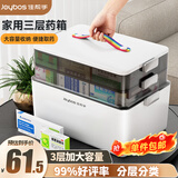 佳帮手药箱家用大号医药箱家庭装多功能药品收纳盒医疗箱 白色3层加大 