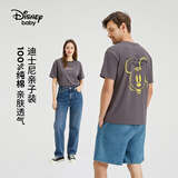 迪士尼（Disney）男女童短袖t恤2026夏新品亲子装儿童短袖T百搭短袖t恤深灰C 180