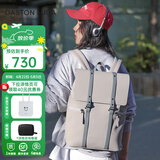 GASTON LUGA原创潮牌背包男双肩包皮大容量男女电脑包书包防水旅行商务出差 浅灰褐13英寸