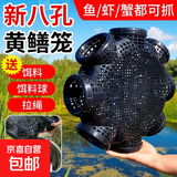 黄鳝笼子捕鱼笼鳝鱼虾笼泥鳅笼抓鱼笼装鱼篓捉鱼神器地网笼花篮网 八孔黄鳝笼【1个装】 +赠品
