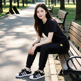 阿迪达斯（adidas）Neo女子运动休闲舒适时尚收口长裤 H45527 黑色 M