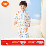 良良（liangliang）婴儿睡袋夏季空调房防踢被宝宝纯棉可拆袖儿童睡袋 拼图蓝·寒冬款【适合10-15℃】 M（建议身高70-85cm）