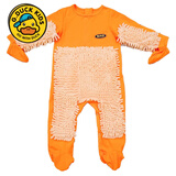 G.duck小黄鸭婴儿爬行服宝宝拖地爬爬服儿童连体衣服春秋冬装懒人擦地薄 桔色包手包脚   90cm 18斤-22斤