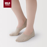 MUJI脚跟带防滑 薄款 隐形船袜 浅棕色 均码 23-25cm