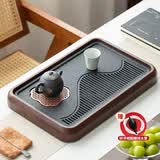 文白茶盘2026年新款高端茶台托盘沥水盘家用小型一人带排水功夫茶盘