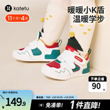 卡特兔宝宝学步鞋小K盾春季男童婴儿鞋儿童鞋1-3岁软底女童机能鞋 白绿红-加绒 22 内长13.5cm 脚长12.5-13.0