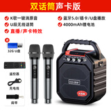 爱歌贵州小蓉儿s28无线蓝牙音箱户外k歌麦克风话筒唱歌便携式广场舞音响低音炮小型家用家庭ktv播放器 无线版+U段双话筒+歌曲U盘