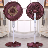 正诺 电风扇罩安全罩 布艺圆形电风扇套子 防尘罩 保护套子 后包式蝶恋情深紫色 两件套 风扇罩