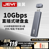 佳翼（JEYI）【U盘直插硬盘盒】Type-C/USB3.2接口 免线直插即用 支持NVMe/SATA协议 轻薄移动固态硬盘盒 2280