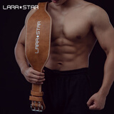 劳拉之星0817健身腰带深蹲硬拉男女举重护腰带牛皮运动力量训练 刺绣复古版 / 深棕/材质偏软 M【腰围80-90cm】