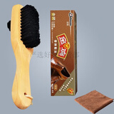 金鸡GOLDEN ROOSTER鞋油黑色无色油真皮保养油猪毛刷擦鞋工具鞋油套装 1盒棕色+皮鞋刷+抛光布