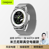 CangHua 适用OPPO Watch X3/X2表带watch4Pro/watch S/S2/一加手表2米兰尼斯金属磁吸透气快拆男女款表带