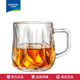 乐唯诗 玻璃杯家用牛奶杯果汁杯高颜值水杯简约茶杯饮料杯子 钻纹把杯【透明】250ml1只