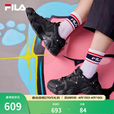 FILA 斐乐猫爪鞋4代女鞋老爹鞋情侣运动鞋复古时尚休闲鞋网面透气 【女款】黑-BK 38