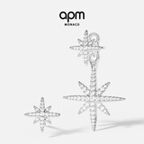 APM Monaco六芒星不对称耳钉耳环耳坠耳饰时尚饰品 白色 均码