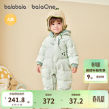 巴拉巴拉童装婴儿羽绒服连体衣宝宝冬装加厚保暖哈衣爬服萌趣造型 绿色恐龙-白鸭绒 90 cm-充绒量90g起