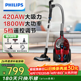 飞利浦（PHILIPS）卧式吸尘器家用清洁机强劲大功率大吸力吸灰吸尘吸螨虫除螨宠物家庭适用FC9735/81