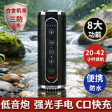 ZBOLI自行车音响骑行音箱低音炮手电筒二合一山地车灯户外运动登山夜跑便携音响多功能前灯夜骑灯防水 优雅黑-R5+骑行支架