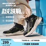 Skechers斯凯奇儿童秋冬休闲男女童二棉鞋轻质加绒保暖靴405222L/302583L 男童/黑色/绿色/BKGR 34