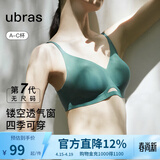 ubras虞书欣同款无尺码透气轻纱小胸显大无钢圈聚拢文胸罩内衣女 松石青色  均码 mini版(80-100斤)A-C杯