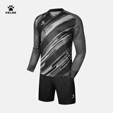 KELME/卡尔美足球守门员服长袖套装男透气吸汗比赛训练门将服印制 黑色 2XL/185
