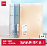 得力（deli）A4金属文件夹孔夹 可放11孔活页袋试卷夹办公资料档案票据夹活页夹 学习用品单支装透明 PE110-T