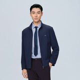 劲霸男装秋季轻商旅夹克四面弹拒水商务立领夹克外套NKDG3004 灰兰 175 