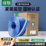 绿联六类千兆工程网线【0.53±0.008mm纯铜线芯】CAT6类非屏蔽双绞线 家装监控网络POE箱线305米 95504