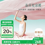 太湖雪 100%蚕丝夏凉被 可水洗双面凉感空调被防螨抑菌 粉150*210cm