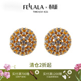 翡拉拉（fellala）Fellala翡拉拉锦绣耳钉女复古大气简约时尚甜美清新气质耳环 蓝色