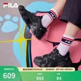 FILA 斐乐猫爪鞋4代女鞋老爹鞋情侣运动鞋复古时尚休闲鞋网面透气 【女款】黑-BK 38