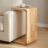 始之选物C型实木边几沙发边几床边几小户型小茶几卧室床边桌简约角几小桌 69cm加长标准款1.8厚-胡桃色