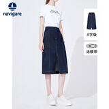 Navigare小帆船女士A版收腰牛仔裙休闲半身裙2322874511