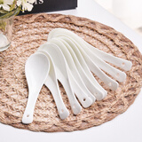 红牡丹 纯白骨瓷餐具陶瓷碗盘碟白色泡面碗家用米饭碗中式釉下彩碗筷 纯白小勺10个装