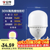 公牛（BULL）LED灯泡高亮柱形灯厂房车间商超食堂 30W球泡暖白光3000KE27螺口