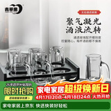 青苹果白酒杯二两杯刻度分酒器玻璃酒壶6只 家用饭店用