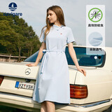 纳维凯尔意大利小帆船女士短袖Polo裙休闲连衣裙2322874503 冰水蓝 M 