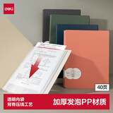 得力（deli）A4/40页资料册 质感合同档案文件夹收纳奖状收集册孕检收纳册报告乐谱册 办公用品PQ103-40蓝色