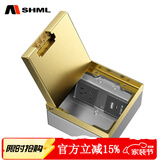 MSHML地插座隐藏嵌入式纯平超薄130型大理石瓷砖地砖地板地面插座 五孔+USB+Type-c(金色）