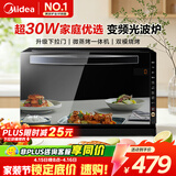 美的（Midea）家用变频微波炉烤箱一体机20L 烧烤功能800W快速加热 光波炉 智能菜单杀菌除味 一级能效 M3-208E 微烤一体机