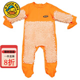 G.duck小黄鸭婴儿爬行服宝宝拖地爬爬服儿童连体衣服春秋冬装懒人擦地薄 桔色包手包脚   90cm 18斤-22斤