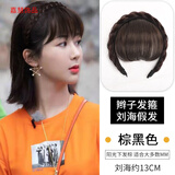 鱼骨辫假发发箍女一体麻花辫发卡发捆压发头箍头饰网红2024年新款 刘海一体棕黑色