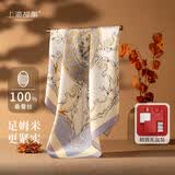 上海故事100%桑蚕丝春季新款真丝印花中方巾柔软围脖送妈妈送女友礼物