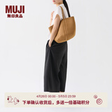 MUJI纸编 托特包 手提包 包包 女包 通勤 编织包 大容量 度假沙滩包 浅棕色 大 底部直径25cm，高25cm