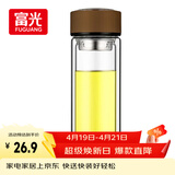 富光男女士双层玻璃杯 高硼硅玻璃304茶隔水杯子 带茶隔泡茶杯320ml