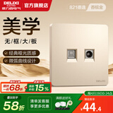 德力西（DELIXI） 开关插座面板CD821系列香槟金色暗装插座二三插墙壁电源无框大板 电视电脑插座