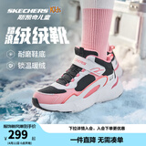 Skechers斯凯奇儿童秋冬休闲男女童二棉鞋轻质加绒保暖靴405222L/302583L 女童/黑色/白色/粉红色/BKWP 36
