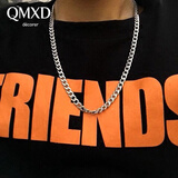QMXD韩版hiphop项链男士潮人锁骨链女个性情侣链子街头学生嘻哈装饰品